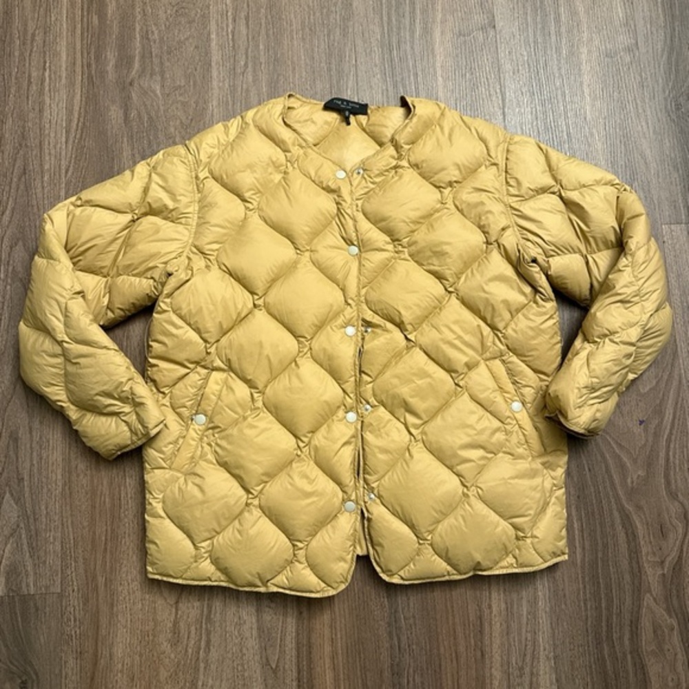 Rag and bone duck down camel colored Quilted Jacket